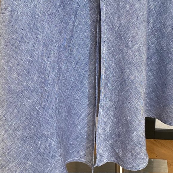 CP Shades Cove Blue Linen Sleeveless V Neck Maxi Dress - Size Small - Picture 7 of 15